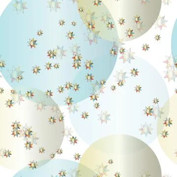 Seamless pattern with stars in blue and yellow colors vector Stock Illustration