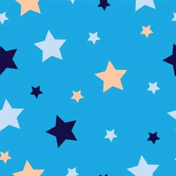Seamless pattern with stars on blue background vector Stock Illustration