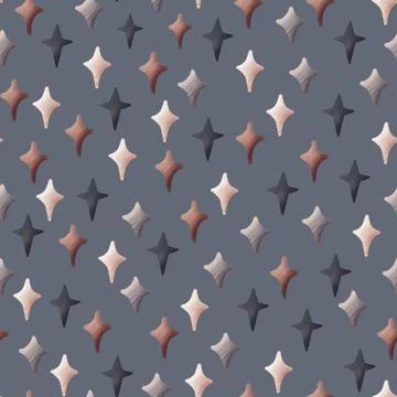 Seamless pattern with stars on a blue background. Starry sky illustration. Stock Illustration