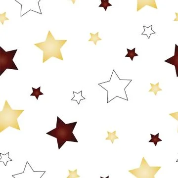Seamless pattern with stars in brown and beige colors Illustrazione stock
