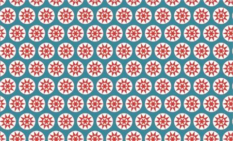 Seamless pattern stars in circles Stock Illustration