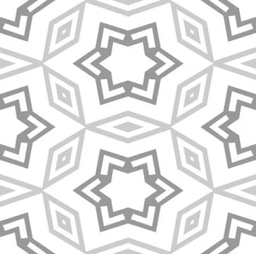 Seamless pattern with stars in grey or silver shades over white background Stock-Illustration