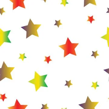 Seamless pattern with stars in orange yellow and brown colors Stock Illustration