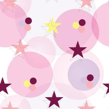 Seamless pattern with stars - pink theme Stock Illustration