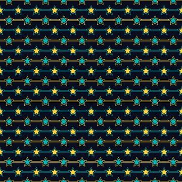 Seamless Pattern of Stars, Vector Seamless Geometry Pattern for Postcards, wa Stock Illustration