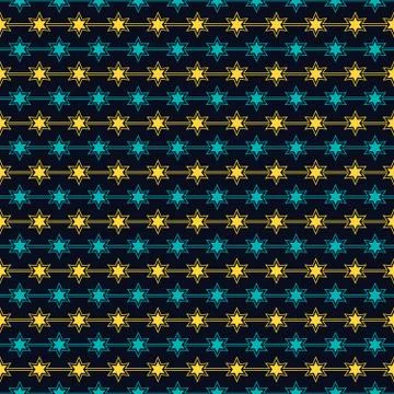 Seamless Pattern of Stars, Vector Seamless Geometry Pattern for Postcards, wa 스톡 일러스트
