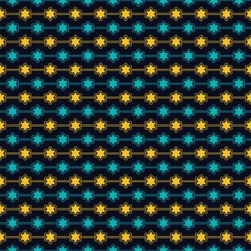 Seamless Pattern of Stars, Vector Seamless Geometry Pattern for Postcards, wa Illustrazione stock
