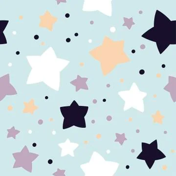 Seamless pattern with stars. Vector template. Stock Illustration