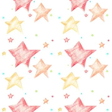 Seamless pattern with stars on a white background. Stock Illustration