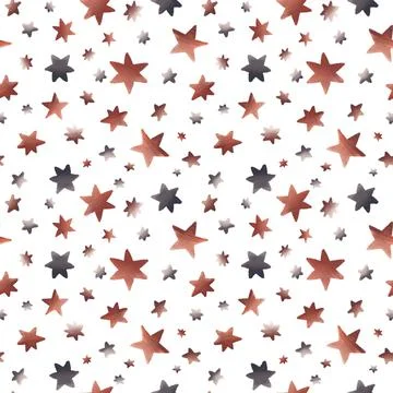 Seamless pattern with stars on a white background. Textured geometric shapes. Stock Illustration