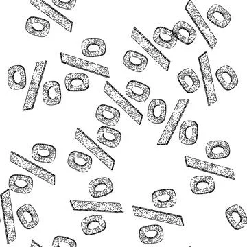 Seamless pattern statistics percentage sign sketch hand drawn Illustrazione stock