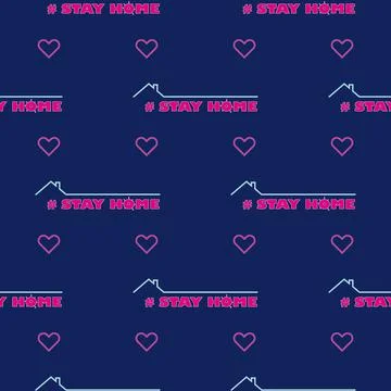 Seamless pattern Stay at home - self isolation to prevent spreading coronavir Stock Illustration