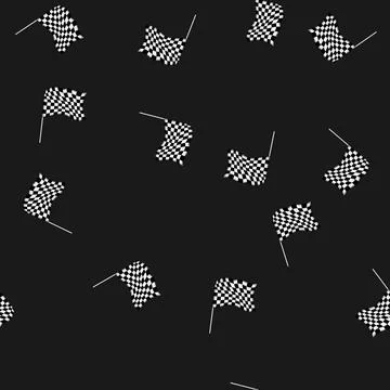 Seamless pattern stbanner finish flag cartoon vector Stock Illustration