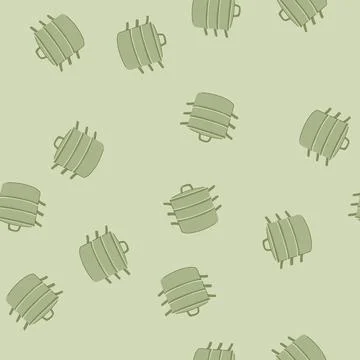 Seamless pattern steam steamer pot cartoon vector Stock Illustration