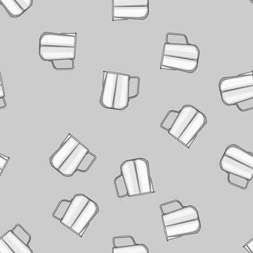 Seamless pattern steaming milk frothing pitcher cartoon vector Stock Illustration