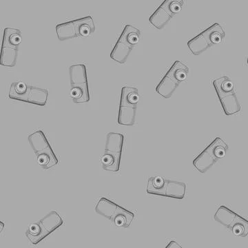 Seamless pattern steel door handle cartoon vector Illustration