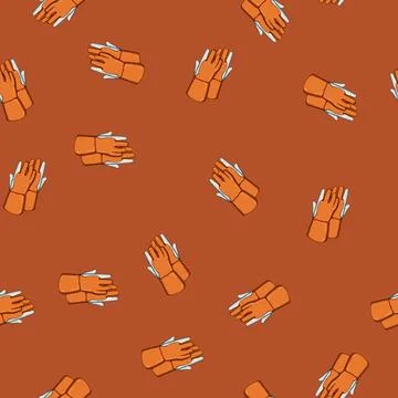 Seamless pattern steel gloves welding cartoon vector Illustrazione stock
