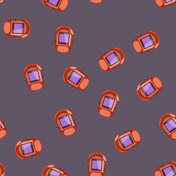 Seamless pattern steel helmet welding cartoon vector Stock Illustration