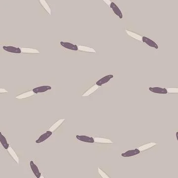 Seamless pattern steel knife camping cartoon vector Stock Illustration
