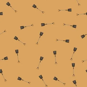 Seamless pattern steel shovel tool cartoon vector 스톡 일러스트