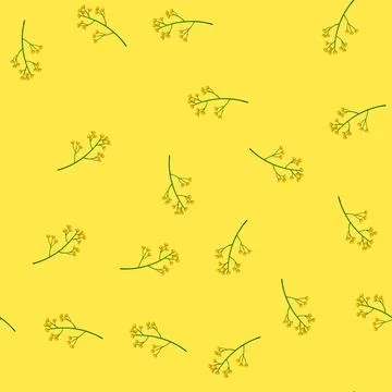 Seamless pattern stem flower branch cartoon vector Illustrazione stock