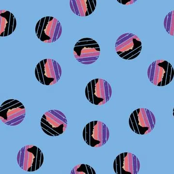 Seamless pattern stemless retro sunset cartoon vector Stock Illustration
