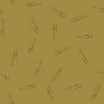 Seamless pattern stemless trombone cartoon vector Stock Illustration