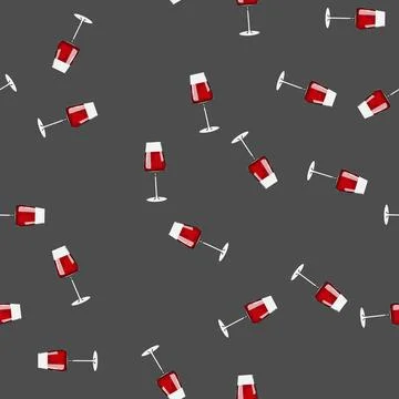 Seamless pattern stemless wine glass cartoon vector Stock Illustration
