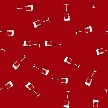 Seamless pattern stemware wine glass cartoon vector Stock Illustration