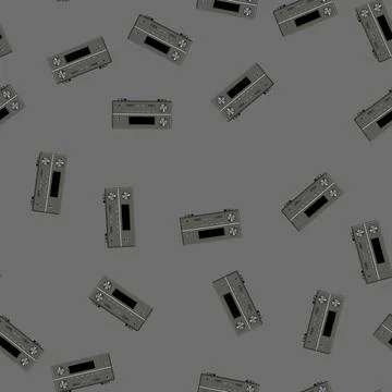 Seamless pattern stereo av receiver cartoon vector イラスト素材