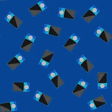 Seamless pattern stereo mp3 player cartoon vector 스톡 일러스트