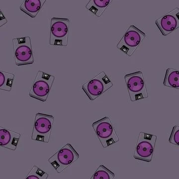 Seamless pattern stereo partybox sound cartoon vector Stock Illustration