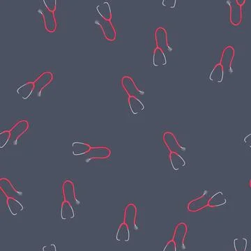 Seamless pattern stethoscope stethoscope cartoon vector Stock Illustration