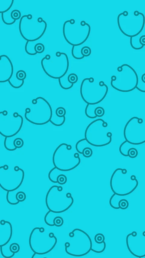 Seamless Pattern of Stethoscopes on a Blue Background. Stock Footage 325012076