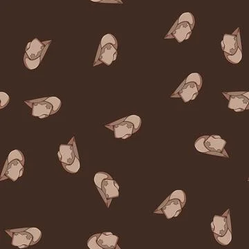 Seamless pattern stetson cowboy hat cartoon vector Stock Illustration