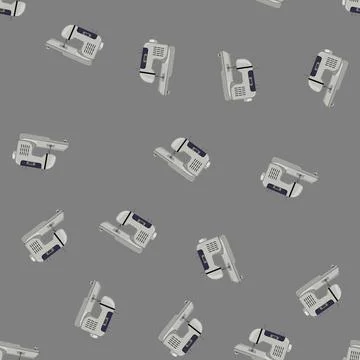 Seamless pattern stich sew machine cartoon vector イラスト素材