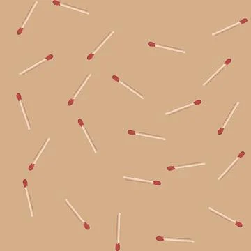 Seamless pattern stick burning match cartoon vector Stock Illustration