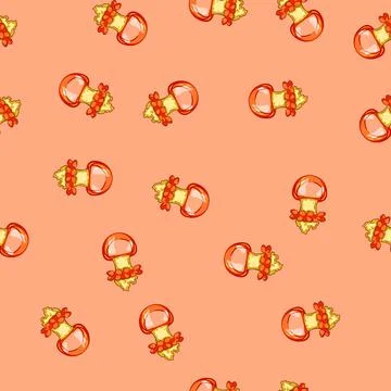 Seamless pattern sting jellyfish cartoon vector Stock Illustration