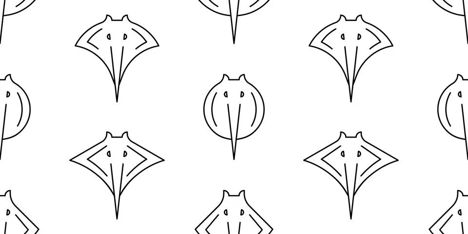 Seamless pattern with Stingray Stock Illustration