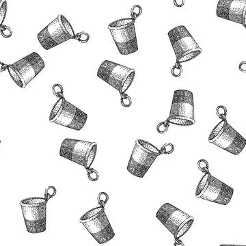 Seamless pattern stitch sewing thimble sketch hand drawn 스톡 일러스트