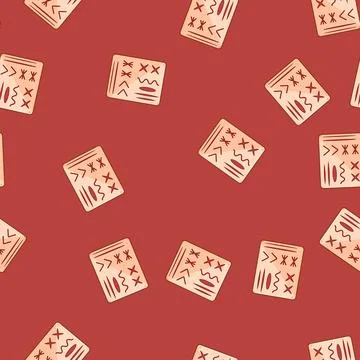 Seamless pattern stitching suture practice pad cartoon vector Stock Illustration