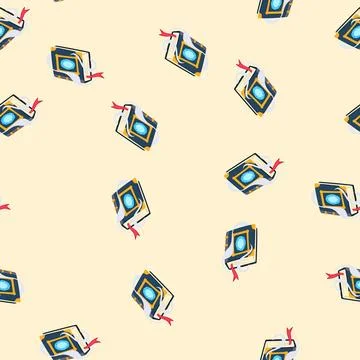 Seamless pattern stone alchemy book cartoon vector Stock Illustration