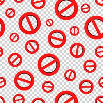 Seamless pattern Stop sign. On a transparent background. Stock Illustration