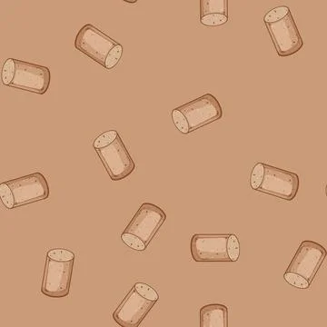 Seamless pattern stopper wine cork bottle cartoon vector Stock Illustration