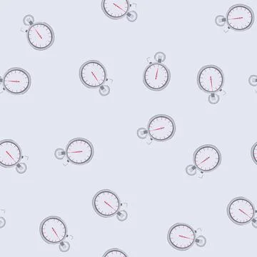 Seamless pattern stopwatch stopwatch cartoon vector Stock Illustration