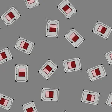 Seamless pattern storage hard drive cartoon vector Illustrazione stock
