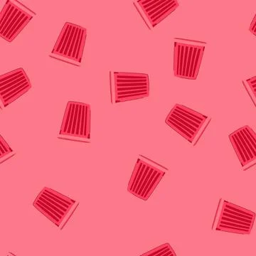 Seamless pattern storage laundry basket plastic cartoon vector Stock Illustration
