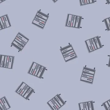 Seamless pattern storage server rack cartoon vector Stock Illustration