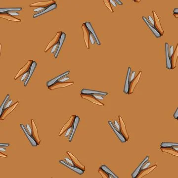 Seamless pattern storage stapler cartoon vector Stock Illustration
