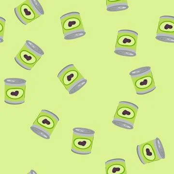 Seamless pattern storage tin can cartoon vector Stock Illustration